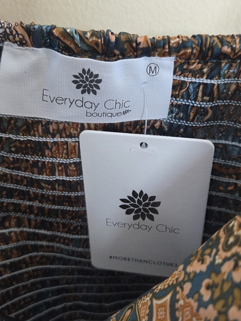 Everyday Chic Boutique Navy Paisley Patchwork Satin Cami Tank Top Size Medium - Picture 4 of 10